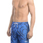 Elegant Blue Printed Swim Shorts