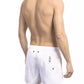 Elegant White Swim Shorts with Iconic Tape Detail