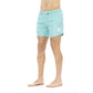Sleek Light Blue Swim Shorts with Front Print