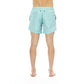 Sleek Light Blue Swim Shorts with Front Print