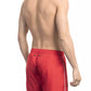 Sleek Red Swim Shorts with Dynamic Front Print