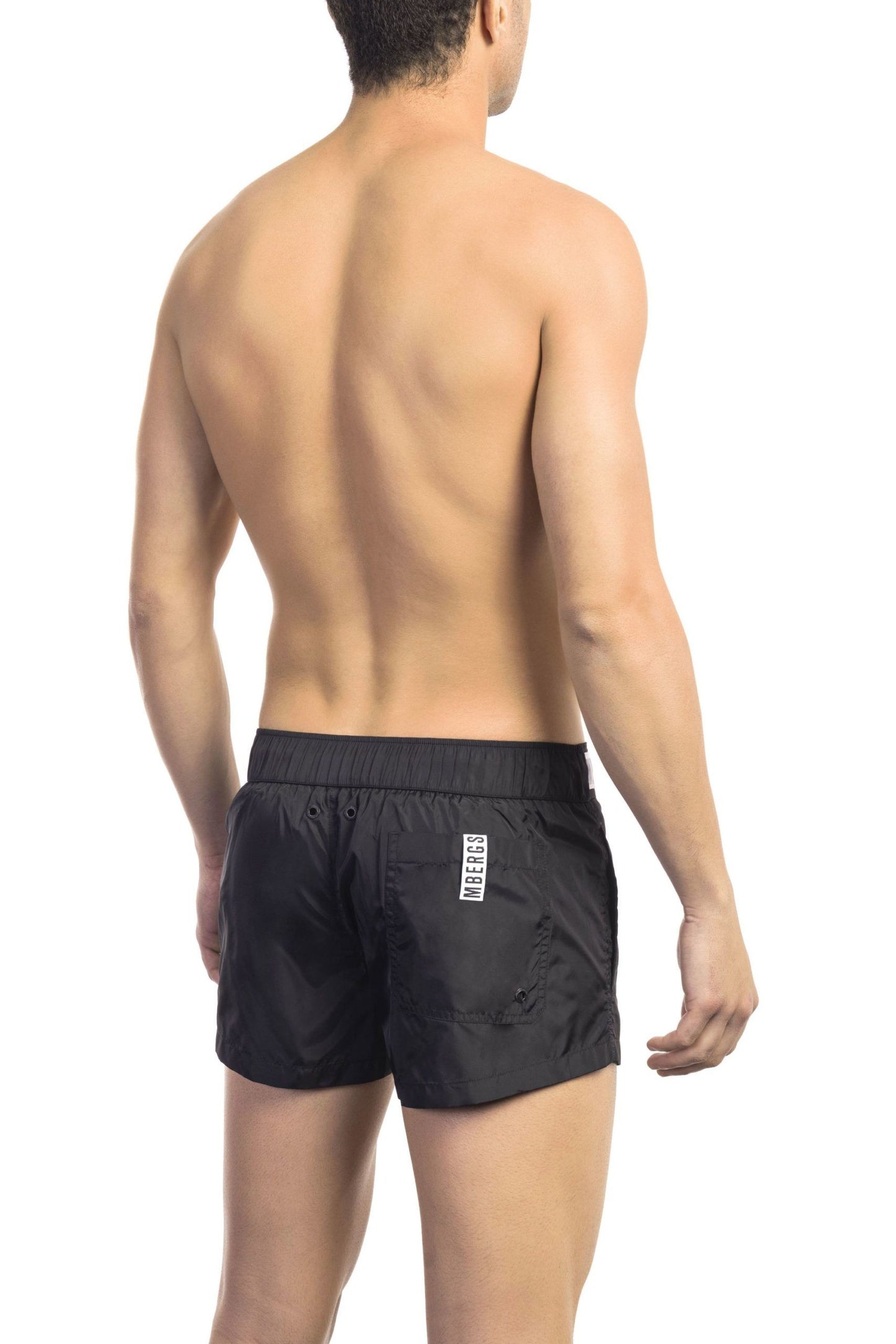 Chic Monochrome Swim Shorts with Branded Detail