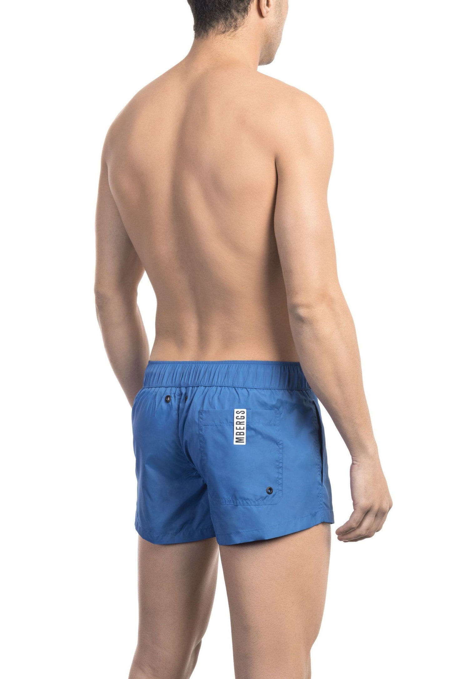 Sleek Blue Swim Shorts with Signature Band