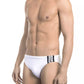 Chic White Speedo with Side Print Detail