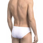 Elegant White Side Print Swim Trunks