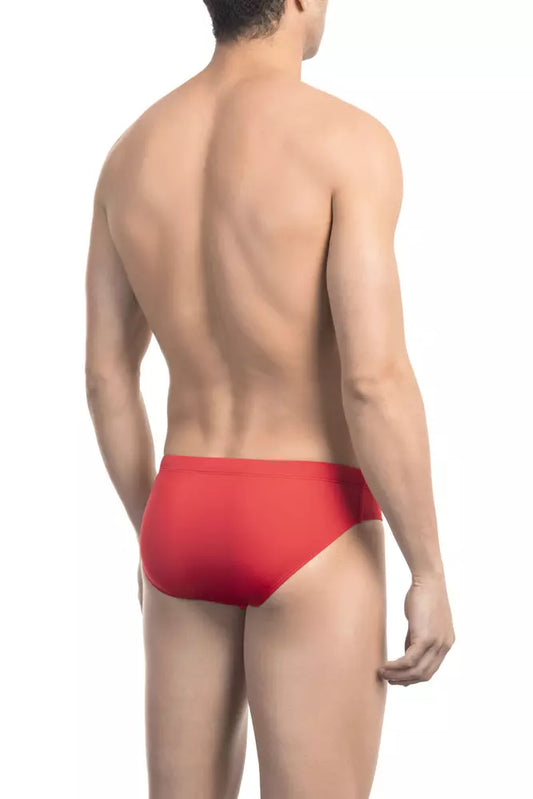 Red Side Print Swim Briefs