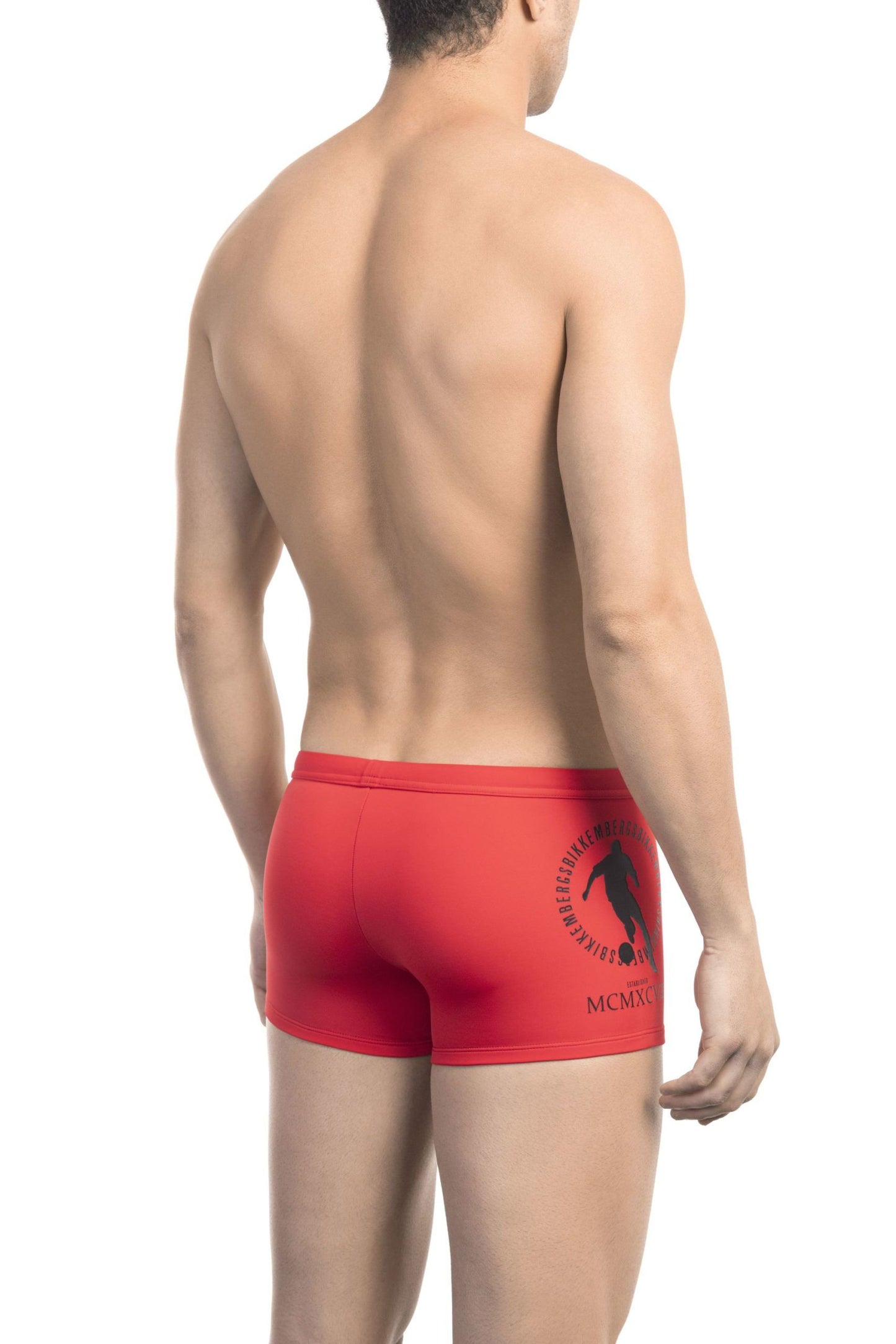 Sleek Red Stretch Swim Trunk