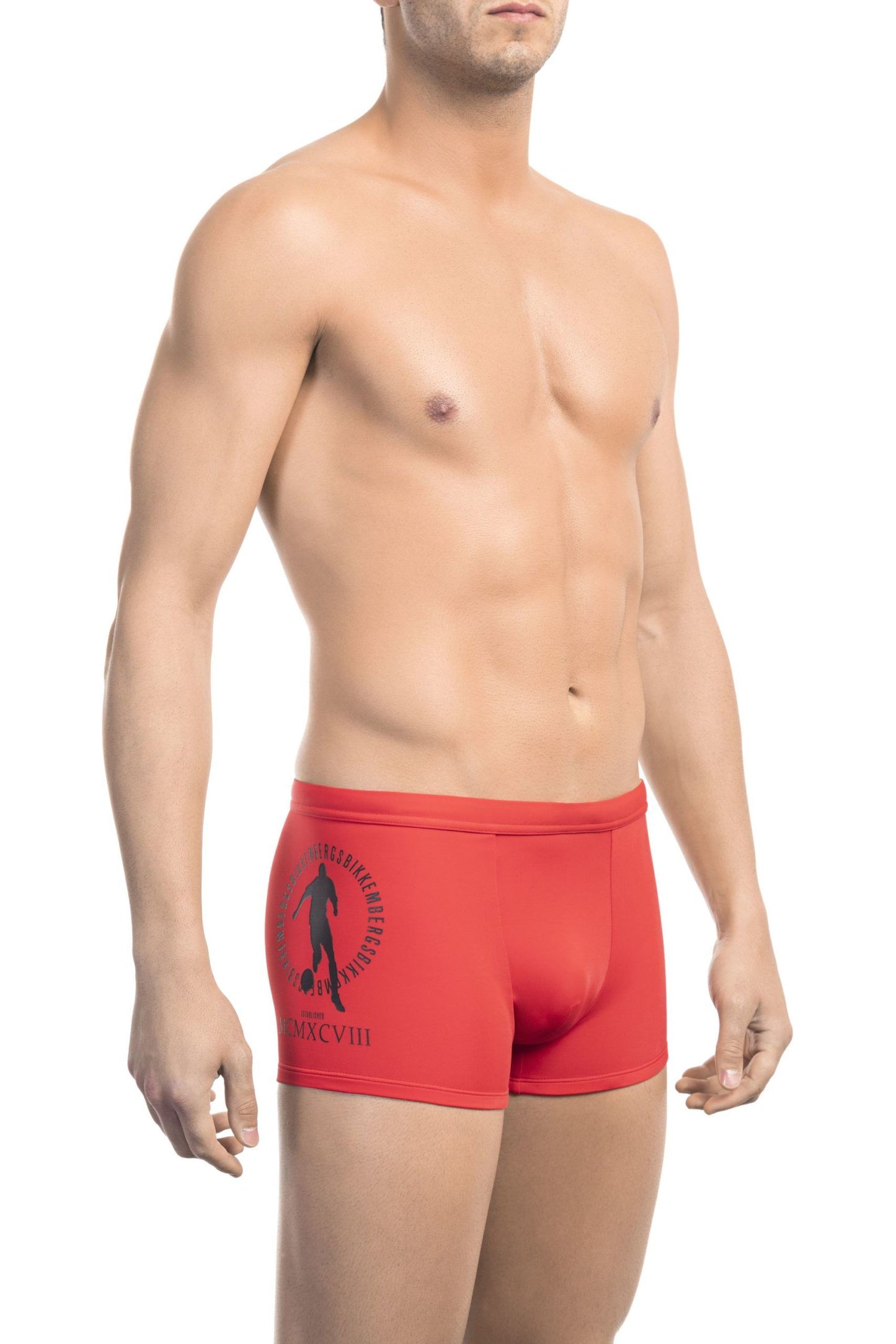 Sleek Red Stretch Swim Trunk