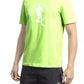 Green Cotton Elastane Tee with Front Print