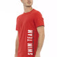 Vibrant Red Front Print Tee