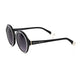 Elegant Black Round Sunglasses with White Accent