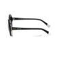 Elegant Black Round Sunglasses with White Accent
