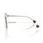 Chic White Round Sunglasses with Blue Shaded Lens