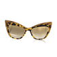 Glitter-Edged Cat Eye Sunglasses in Yellow