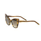 Glitter-Edged Cat Eye Sunglasses in Yellow