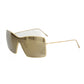Elegant Metallic Shield Sunglasses