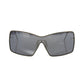 Elegant Shield Sunglasses with Gray Mirror Lens