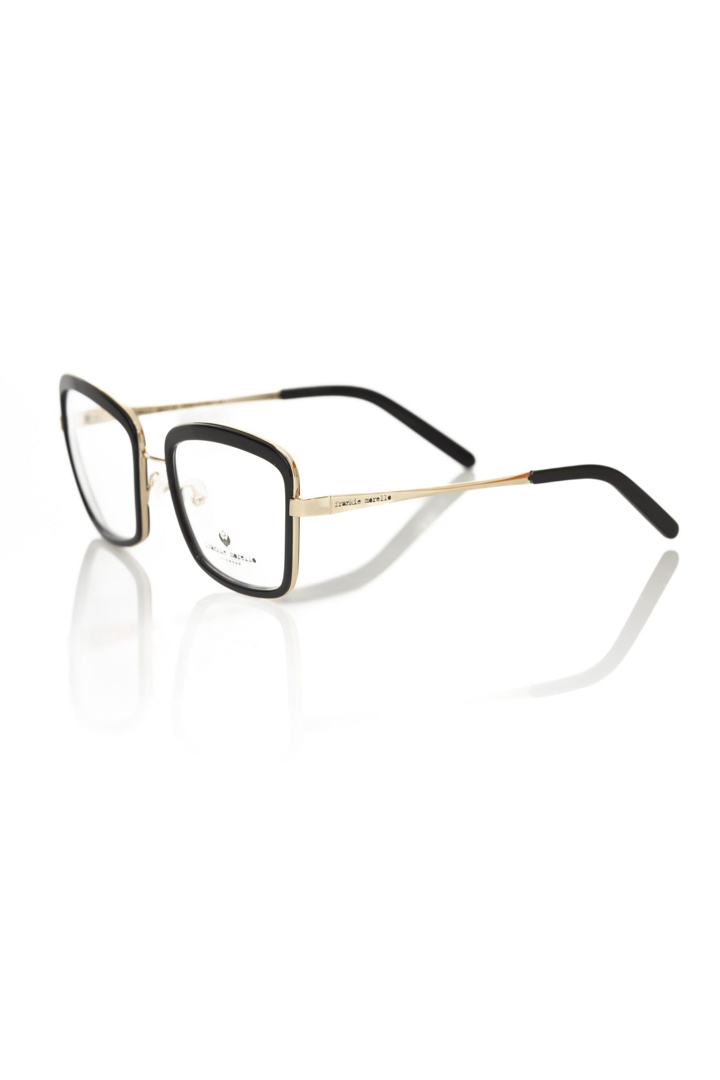 Sophisticated Square Black & Gold Eyeglasses