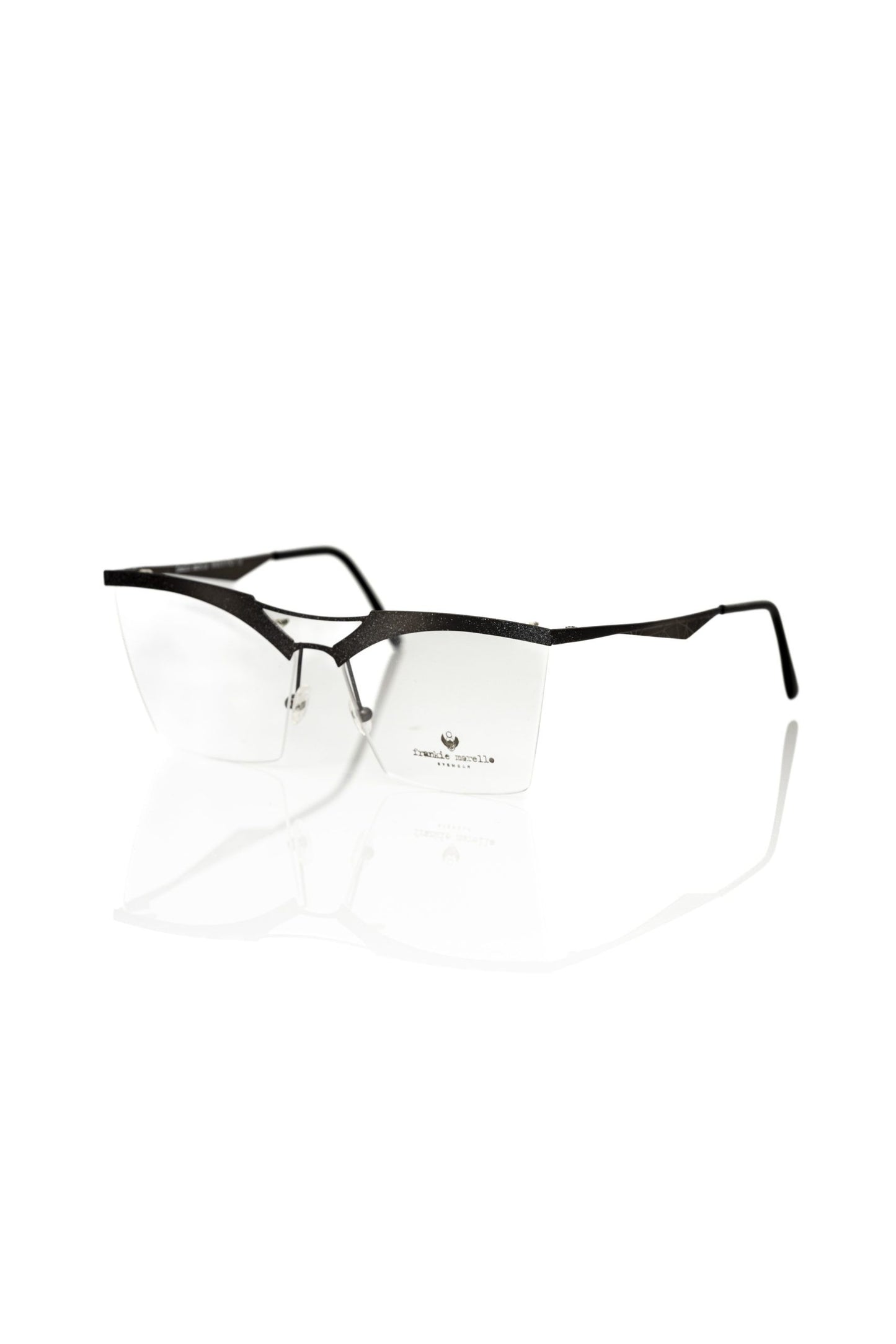 Glitter Black Metal Clubmaster Eyeglasses