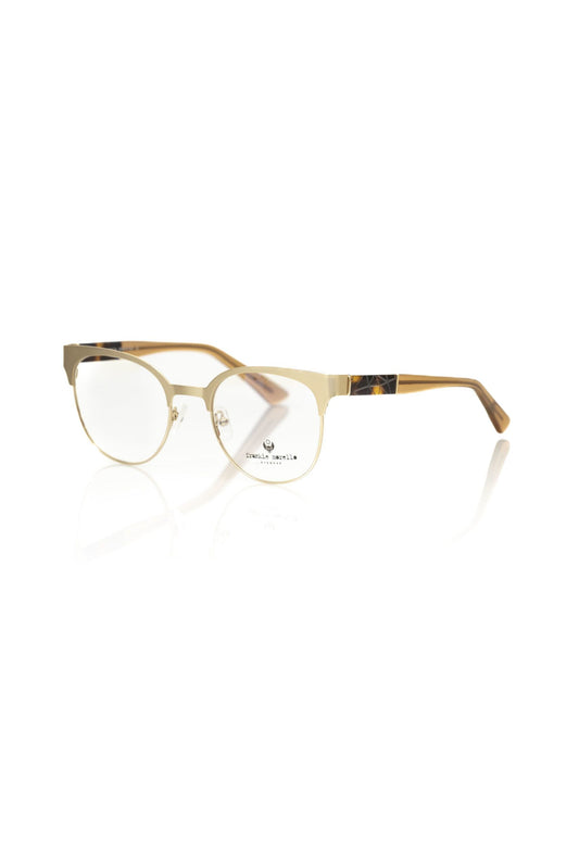 Geometric Gold-Tone Clubmaster Eyeglasses