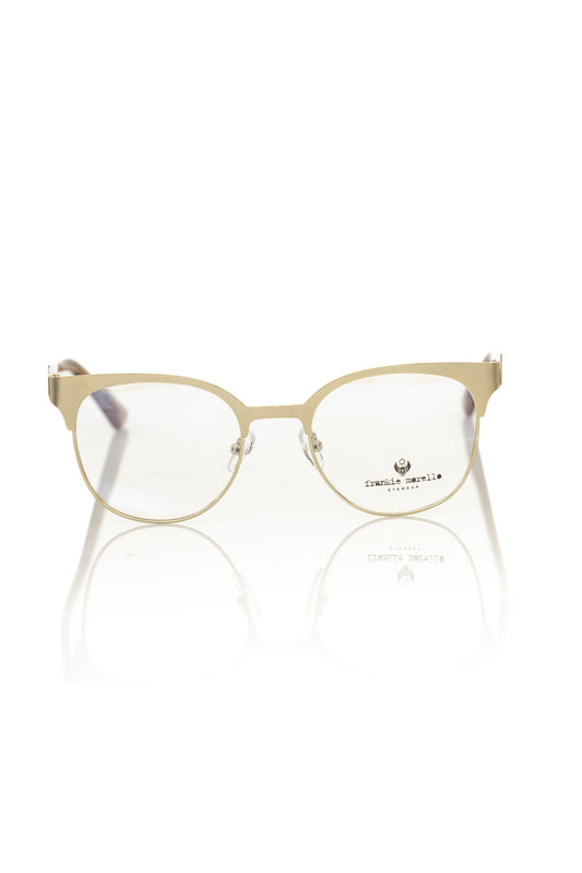 Geometric Gold-Tone Clubmaster Eyeglasses