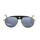 Sleek Metallic Shield Sunglasses with Smoke Gray Lens