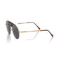 Elegant Shield Sunglasses with Havana Accent