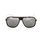 Elegant Shield Sunglasses with Gold Accents