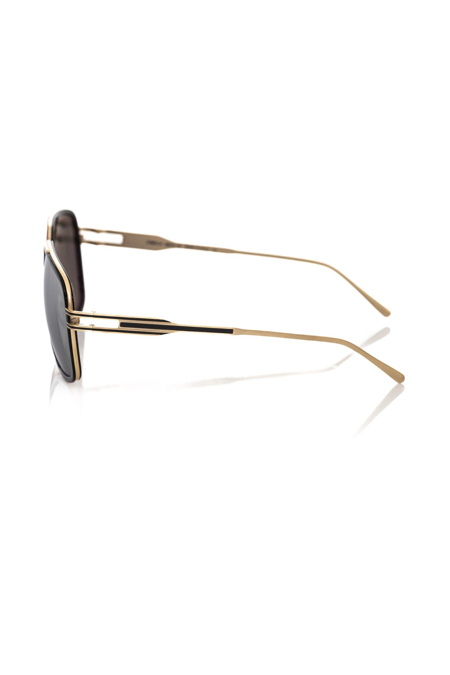 Elegant Shield Sunglasses with Gold Accents