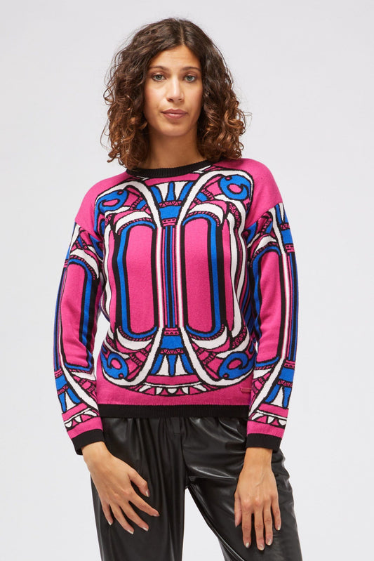 Vibrant Fuchsia Long-Sleeved Sweater