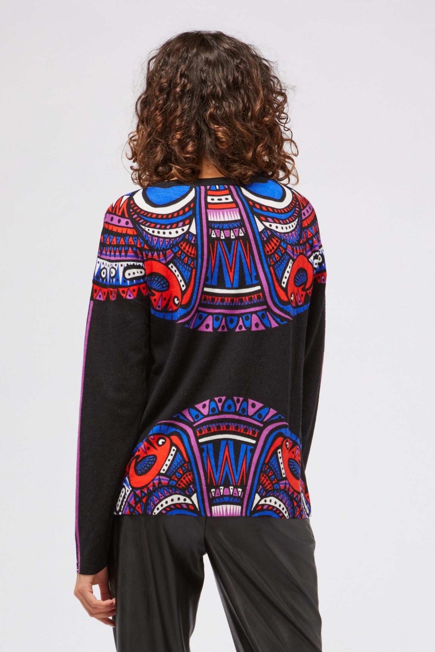 Enchanting Long Sleeve Fantasy Print Sweater