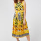 Chic Sleeveless Yellow Patterned Dress
