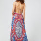 Fuchsia Floral Fantasy Sleeveless Long Dress