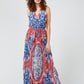 Fuchsia Floral Fantasy Sleeveless Long Dress