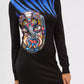 Oriental Print Elastic Short Dress