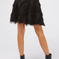 Elegant Black Fringed Skirt