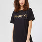Chic Oversized Cotton Tee with Statement Front Print