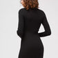 Elegant Knitted Polo Neck Dress