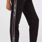 Chic Black Sweatpants with Logo Side Bands