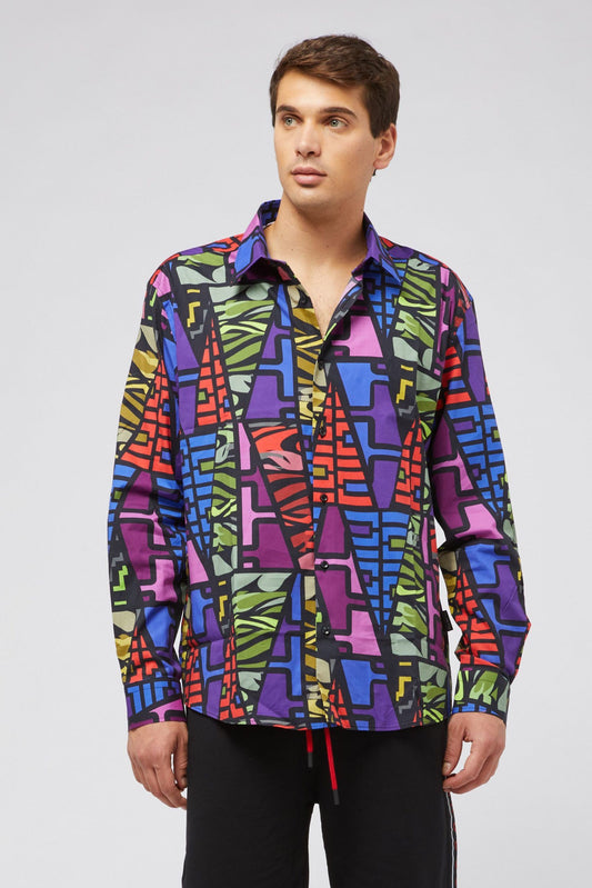 Eccentric Chic Multicolor Long Sleeve Shirt