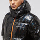 Chic Two-Tone Laminated Down Jacket