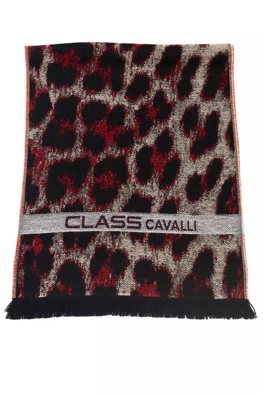 Burgundy Animalier Fantasy Logo Scarf