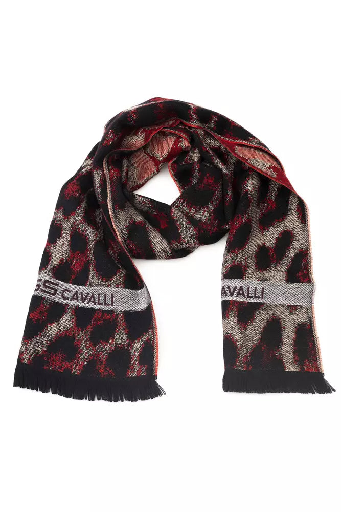 Burgundy Animalier Fantasy Logo Scarf