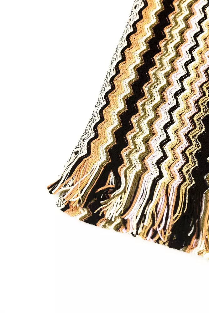 Chic Geometric Multicolor Fringed Scarf