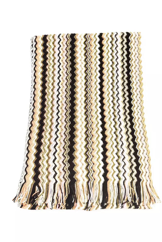 Chic Geometric Multicolor Fringed Scarf