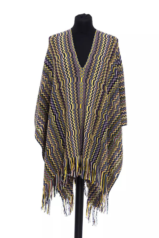 Geometric Fantasy Fringed Poncho