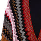 Elegant Geometric Fringed Poncho