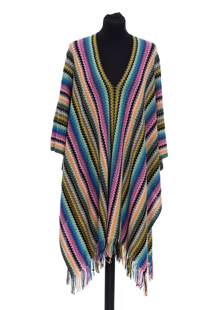 Geometric Fantasy Fringed Poncho