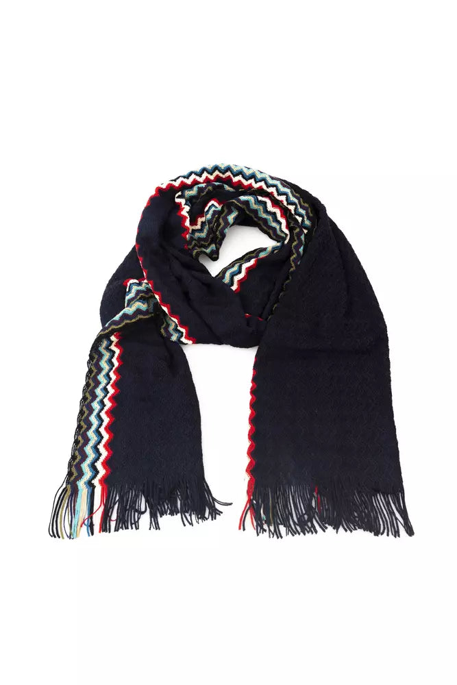 Geometric Fantasy Fringed Scarf in Multicolor