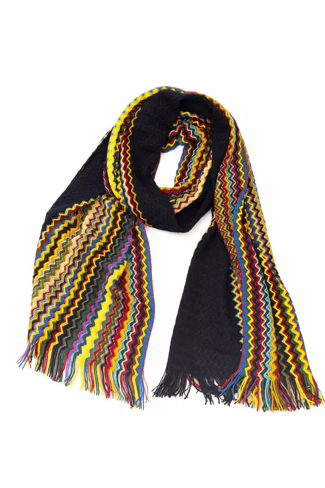 Elegant Geometric Multicolor Fringed Scarf